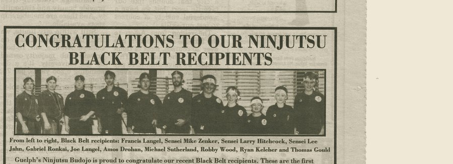 First generation of black belt recipients, Guelph Tribune 1991